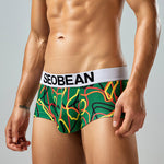 2 Pack Men's Comfortable Breathable Messy Lines Polyester Boxer Briefs