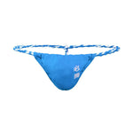 4 Pack Men's Low Rise Sexy Letter Embroidery Lace-Up Thongs