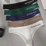 4-pack Men's Sexy Solid Color Letter Seamless Thong