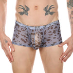 4 Pack Leopard Print See-through Mesh Trunks