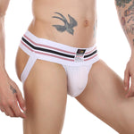 2 Pack Men's Supportive Fit Comfy Waistband Anti-Chafing Stretch Jockstrap