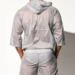 Men’s Half Sleeve Hooded Activewear Tops