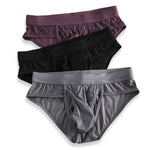 3 Pack Men's Fly Opening Supportive Pouch Stretch Premium Briefs