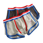 3 Pack Men's Solid Color Mid-Rise Breathable Antibacterial Sporty Cut Trunks