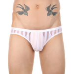 3 Pack Men's Sexy Striped Sheer Mesh Bikini
