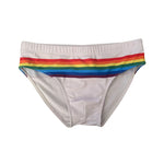 Men's Colorful Striped Stretch Fit Comfy Waistband Swim Briefs