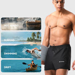 Men's Quick Dry Double Layer Mesh Breathable UPF Drawstring Swimming Boxers