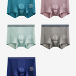 Men's Dual-Raised Support Seamless Solid Color Trunks