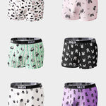 4-Pack Men's Trendy Print Ice Silk Mid-Rise Trunks