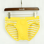 3 Pack Men's Mid-Rise Cotton Striped Briefs