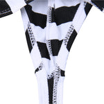 3 Pack Men's Zebra Stripe Glitter Sexy Low-Rise Support Large Pouch Strings