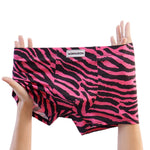 4 Pack Men's Leopard Print Mid-Rise Breathable Antibacterial Trunks