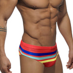 Men's Moisture-Wicking Sexy Striped Color Swim Briefs