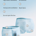 4 Pack Men's Ice Silk Antibacterial Mid-Rise Seamless Comfort Trunks