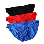 3 Pack Men's U-Pouch & Low-Rise Solid Color Sexy Briefs