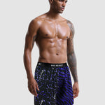 3 Pack Men's Leopard Print Ice Silk Loose-Fit Breathable Boxer Shorts