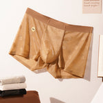 3 Pack Men's 3D Pouch Vintage Lace Jacquard Mulberry Silk Breathable Trunks
