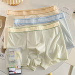 4 Pack Men's Antibacterial Comfy Waistband Ice Silk Trunks