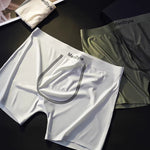 3 Pack Men's Ice Silk Full-Coverage Antibacterial Mid-Rise Boxer Briefs