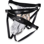 3 Pack Men's Leopard Print Ice Silk Mesh Jockstraps with 3D Pouch Breathable Support