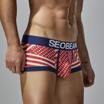 2 Pack Men's Statue of Liberty Print Comfortable and Breathable Trunks