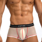 2 Pack Men’s Sexy Low-rise Transparent Mesh Trunks