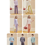 Comfortable Modal Cotton Long Sleeve Couple Pajama Set