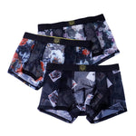 3 Pack Men's Floral Print Antibacterial & High-Stretch Mesh Breathable Trunks