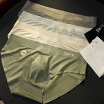 4 Pack Men's Ice Silk 10A Antibacterial Lightweight High Elastic Satin Briefs