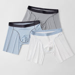 2 Pack Men's Ice Silk Sports Anti-Chafing Extended-Length Boxers Briefs