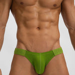 2 Pack Men's Solid Color Low Rise Sweat-Absorbent Large U-Shaped Small Pocket Briefs
