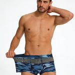 2 Pack Men's Camo Mesh Color Block Stretchy & Breathable Trunks