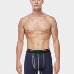 2 Pack Men's Long High Waist Cotton Sports Anti-friction Leg Boxer Briefs