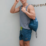 Men’s Neon Drawstring Swim Board Shorts