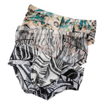 3 Pack Men's Ice-Silk Leopard Mesh Support Pouch Briefs