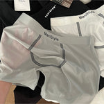 3 Pack Men's Ice Silk Full-Coverage Antibacterial Mid-Rise Boxer Briefs