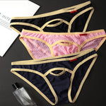 4 Pack Men's Airy Mesh Design Low-Rise Contoured Pouch Briefs