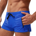 Men's Zippered Pocket Design Moisture-Wicking Swim Shorts & Trunks