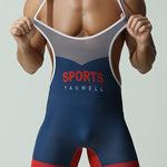 Men's Stretch Fit Gym & Running Anti-Odor Seamless Wrestling Singlet Bodysuit