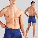 2 Pack Men's 3-Way Lift Icy Silk Striped Ultra Comfort & Breathable Boxer Briefs