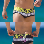 Men's Quick-Dry Low-Rise Alphabet Print Swim Briefs