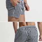 Men's Stripe Drawstring Swim Board Shorts