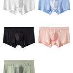 2 Pack Men's Ice Silk Antibacterial Mid-Rise Day-Long Comfort Soft Trunks