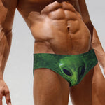 Men's Bold Prints Sporty Cut Anti-Chafing UV Protection Swim Briefs