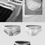 2-Pack Men's Threaded Design Breathable Comfort Low-Rise Thin U-convex Briefs