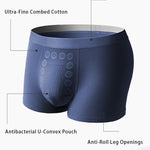 4 Pack Men's Mid-Rise Cotton Antibacterial Breathable Trunks