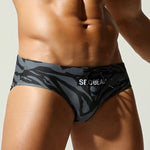 Men's Breathable Tiger Print Beach Vacation Swim Briefs
