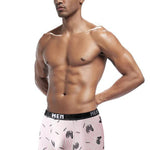 4-Pack Men's Trendy Print Ice Silk Mid-Rise Trunks