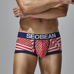 2 Pack Men's Statue of Liberty Print Comfortable and Breathable Trunks
