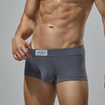 2 Pack Men's Low-Rise Solid Breathable Cotton Trunks